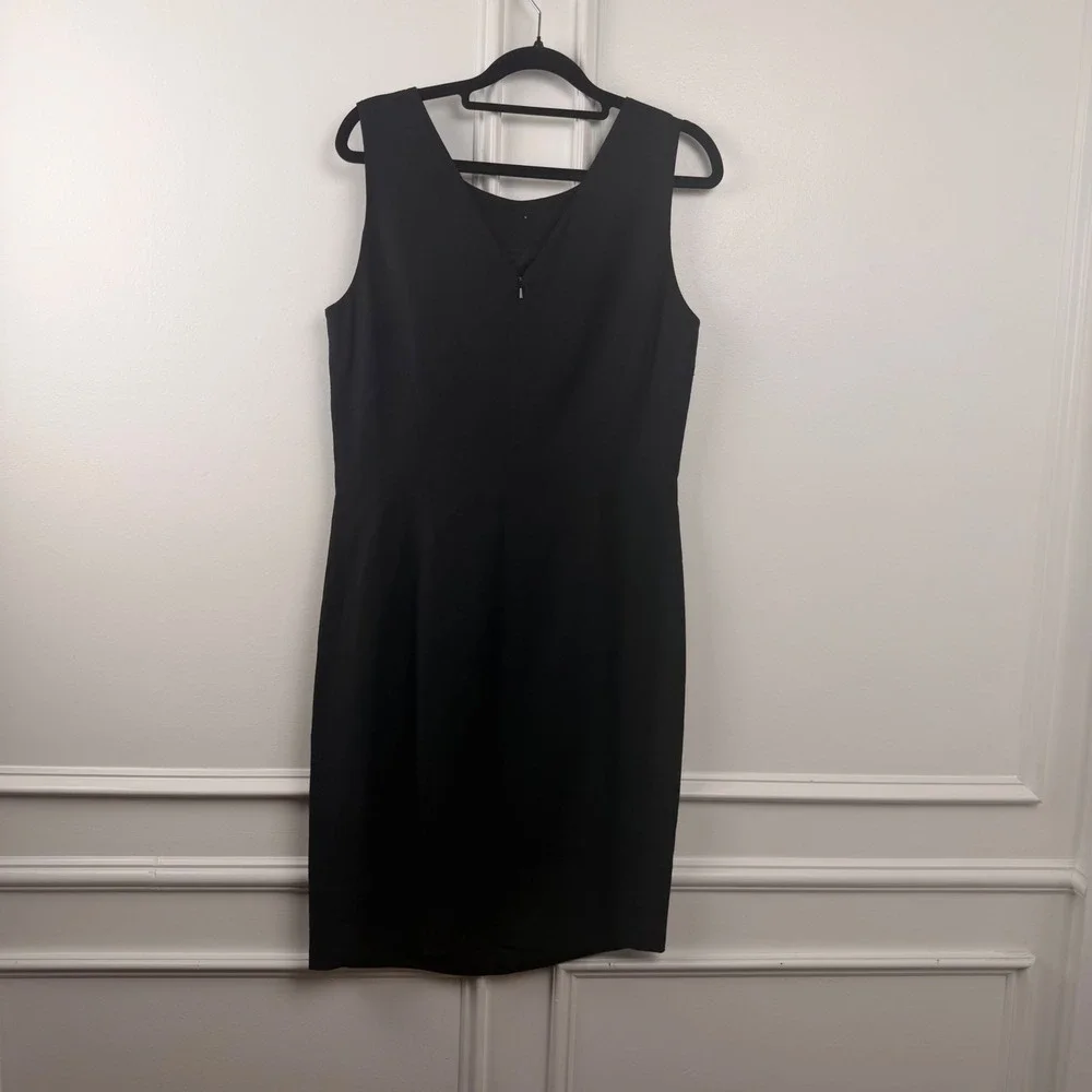Preview Collection Black Sleeveless Sheath Dress Rayon Linen Blend Size 8 5671